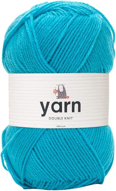 Korbond Double-Knit Yarn - Turquoise  100g Ball of Acrylic Wool  Knitting or Crochet  Hypoallergenic & Vegan - DK