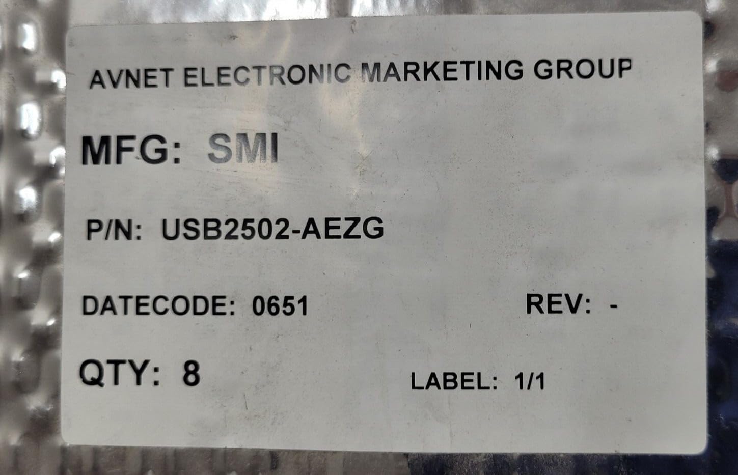 (1 PC) USB2502-AEZG STD Micro - SMSC IC CTRLR HUB USB2.0 2PORT 36-QFN