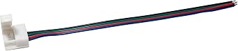 ABI 10mm Solderless 4-Wire Connector Clip Pigtail for Waterproof 5050 RGB LED Strip Light 10-Pack