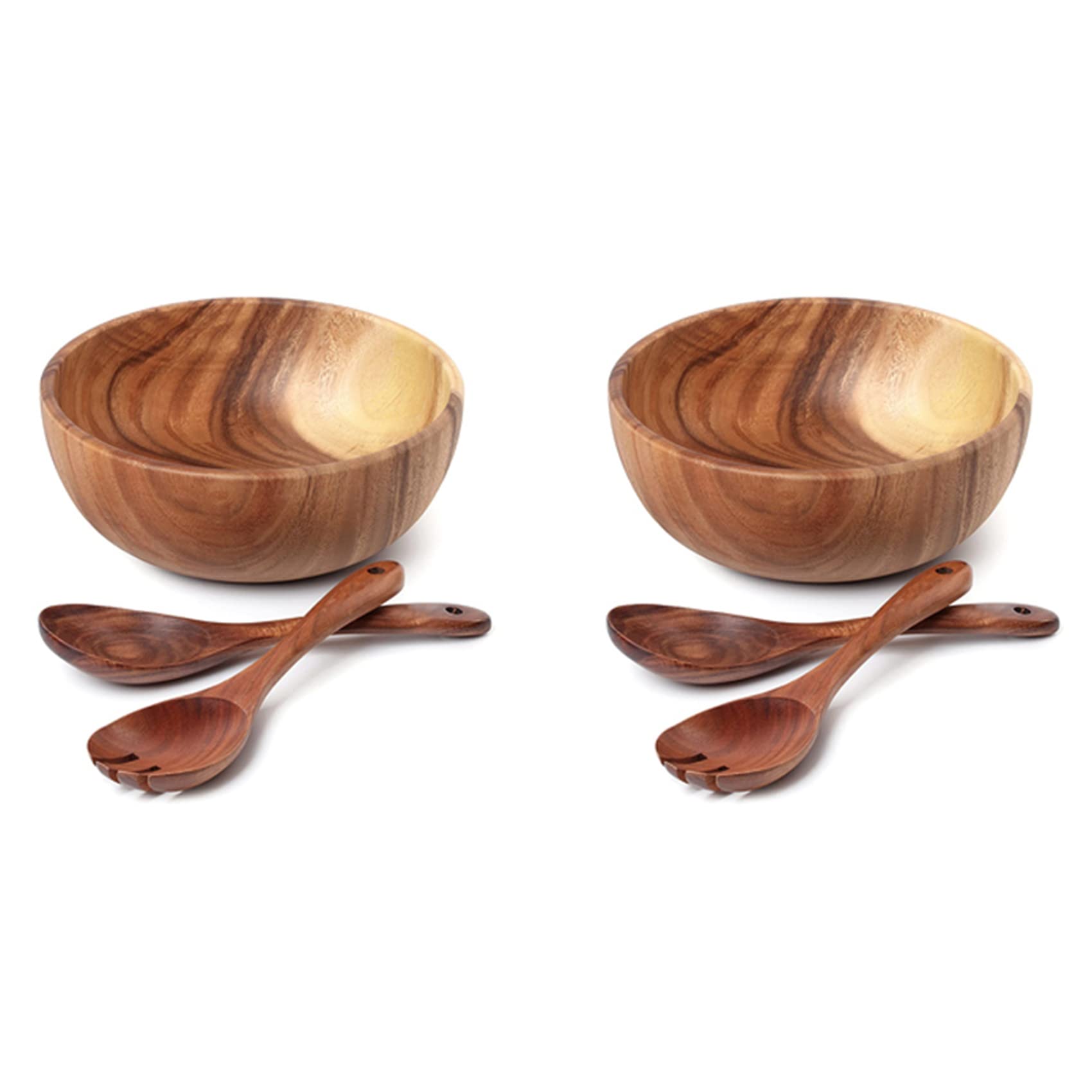 2 de madera para ensalada de madera de de 9,4 cm, se pueden utilizar para frutas, ensaladas