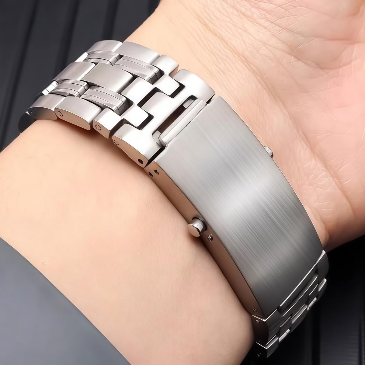Bransoleta Stal Nierdzewna Zakrzywiona, Pasek Metalowy Zapięcie Frezowane 20mm 22mm, Masywny Zamiennik dla Omega Seamaster-C 22mm