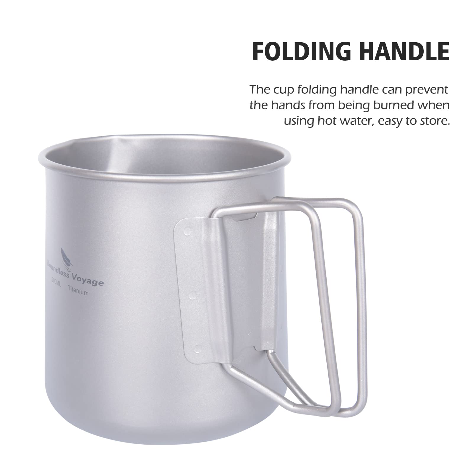 iBasingo Tytanowy garnek do herbaty 500 ml kubek do herbaty z filtrem i pokrywką jednowarstwowy kubek do kawy outdoor kemping zestaw przenośny lekki turystyczny naczynia do picia Ti3125D