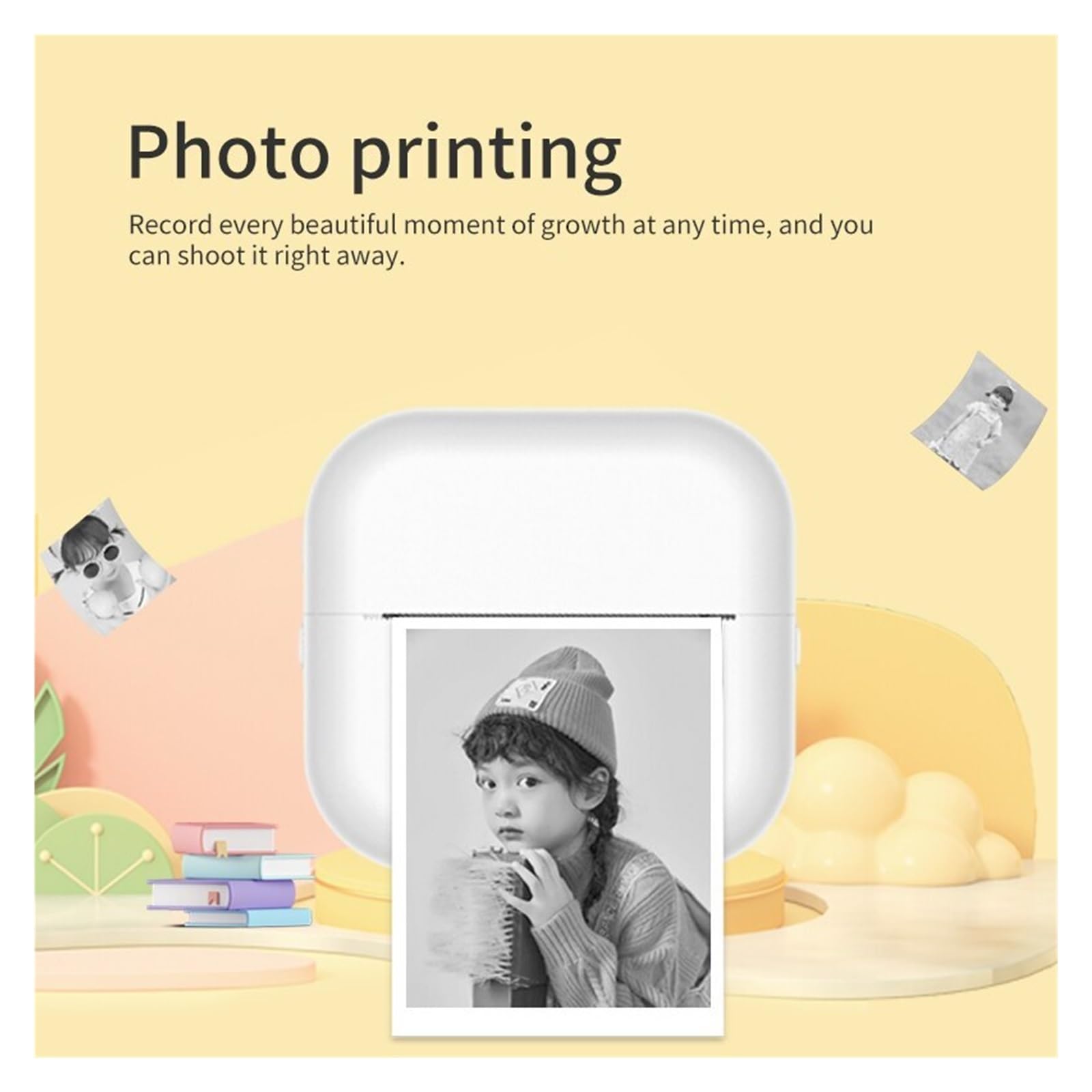 Przenośna Mini Drukarka Etykiet Fototermiczne Etykiety Samoprzylepne Drukarki Bezatramentowa Kieszonkowa Bluetooth Maker 57MM WyraźNy Druk