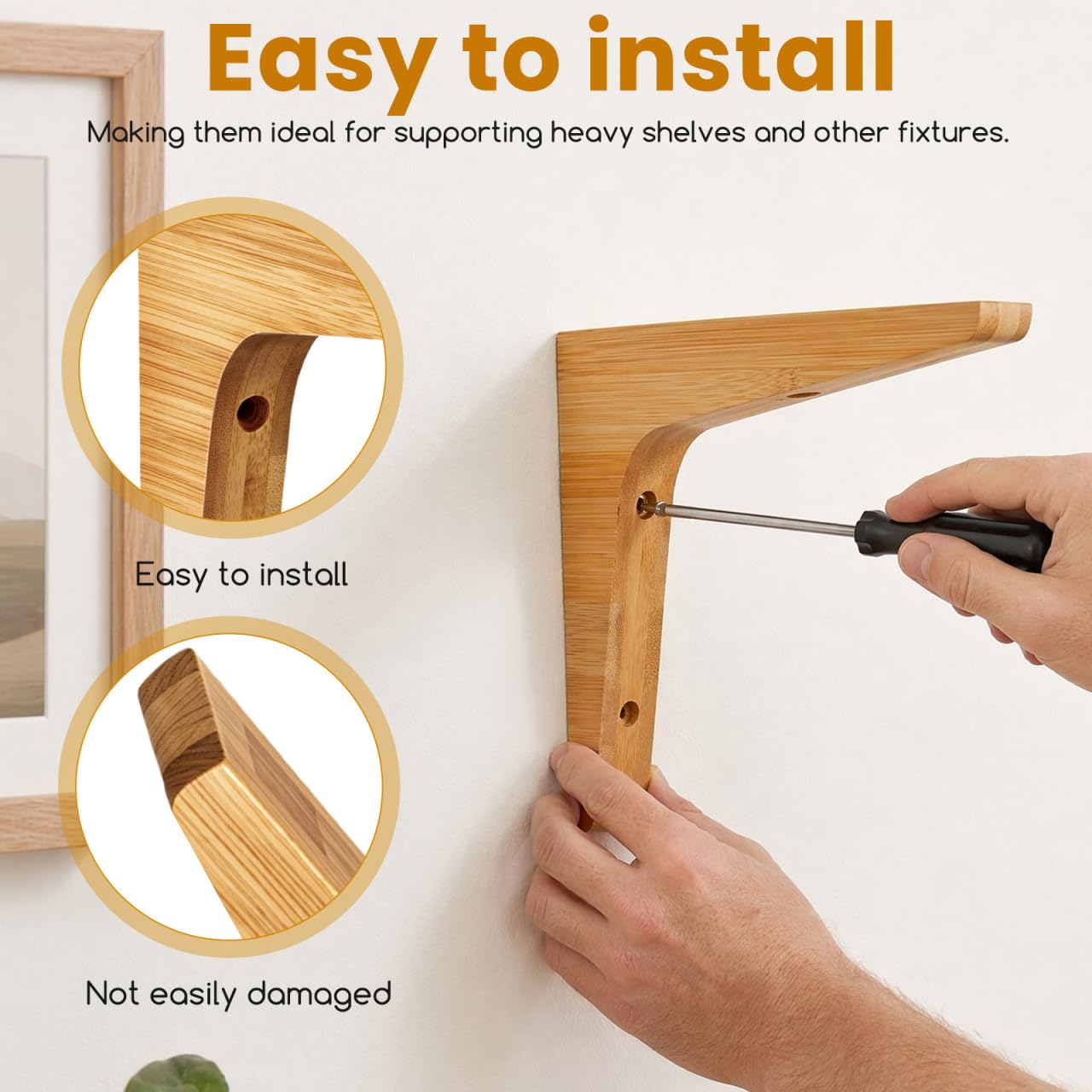 Toddmomy 2 piezas Soportes de Estantes de Madera Maciza Escuadras Triangulares Resistentes para Pared Soporte para Baldas Pesadas Adecuados para Estantes Flotantes y Racks de Flores