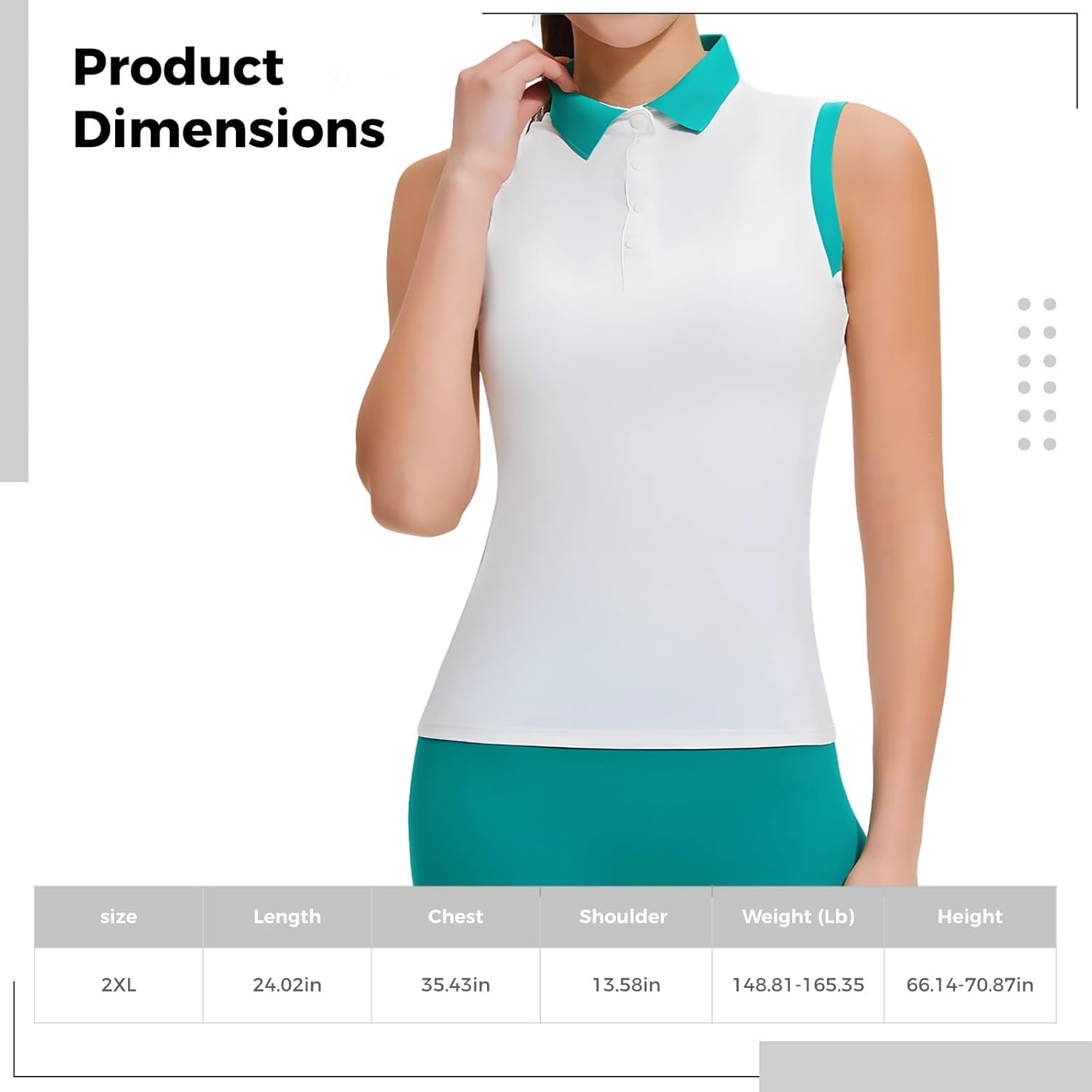 Sleeveless Running Vest For Women, High Mock Neck Colorblock, Yoga Training Shirts, Height 5'6''-5'11'', Weight 149-165, White With Green