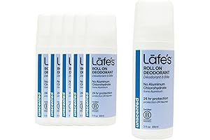 Lafes Aluminum-Free Natural Deodorant - 6-Pack | 24-Hour Protection | Paraben & Baking Soda Free