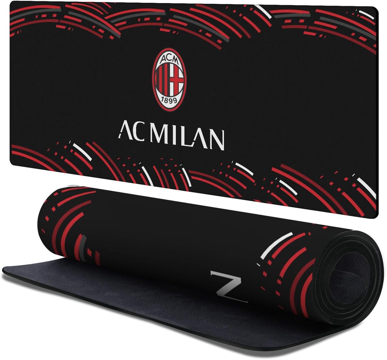 Head Case Designs Officially Licensed AC Milan Curved Crest Logo 37.4 x 15.75 x 0.16 inches (900 x 400 mm) - XL Gaming Office Desk PC Keyboard Mouse Mat Pad