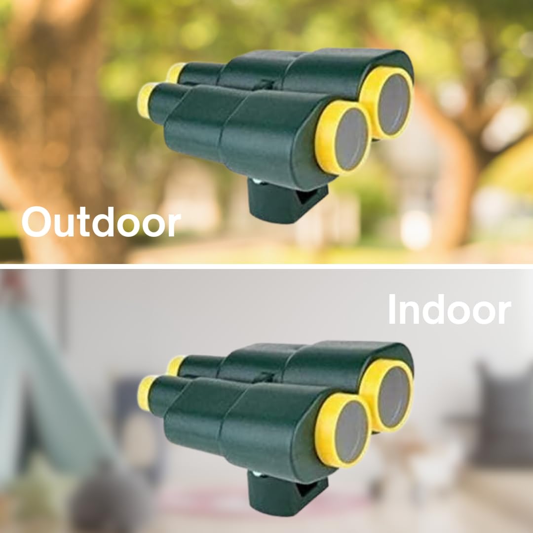 h2i Jumelles XL - Fixe - Accessoires robustes pour constructions de jardin & tour de jeu - Sans fonction optique - Vert/Jaune