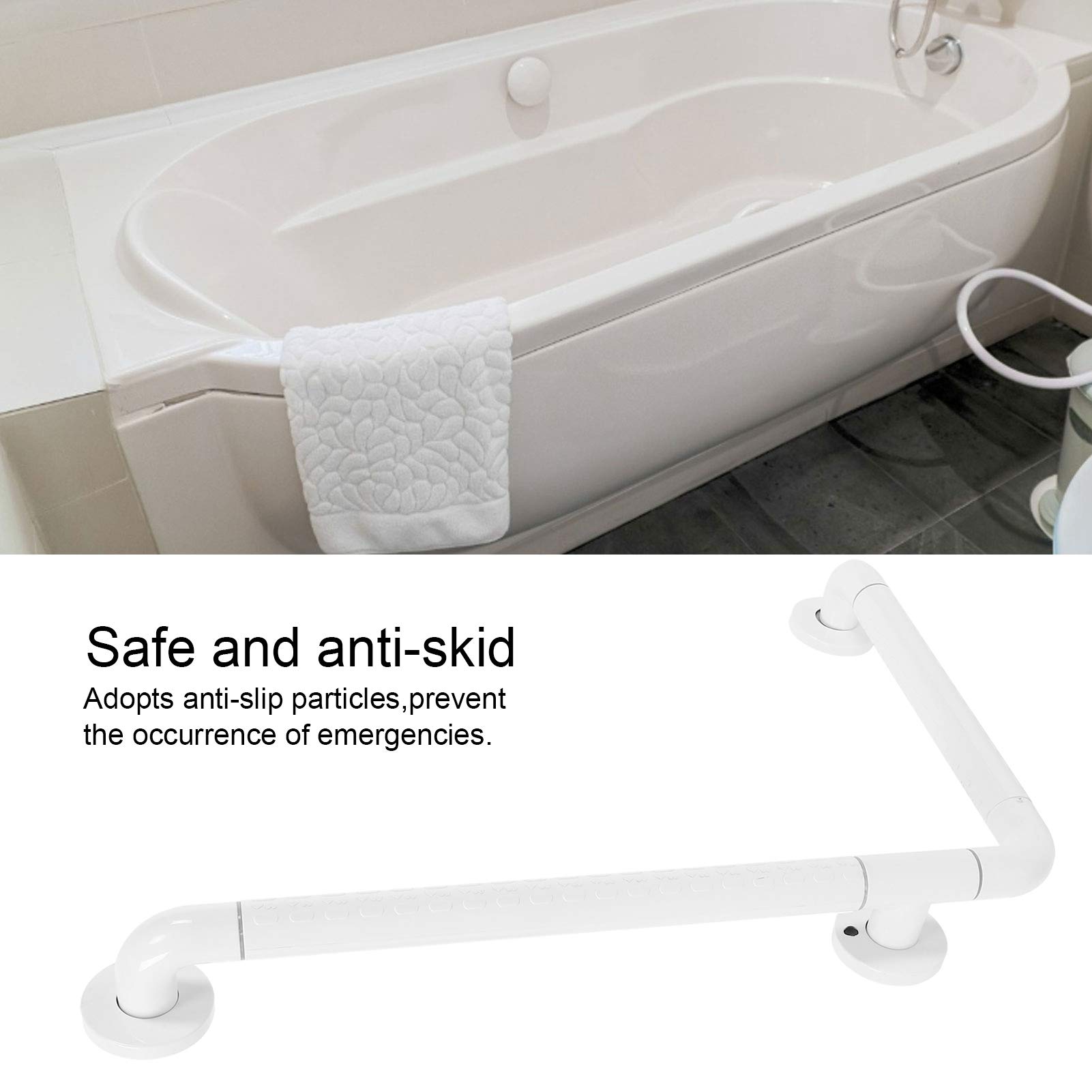 Gavigain Spa Bathtub Rail Safety Grab Bar, Anti Slip Grab Rails Shower Safety Handle Grab Bar Handles Right Angle Shower Hand Grip for Elderly Pregnant Women Children