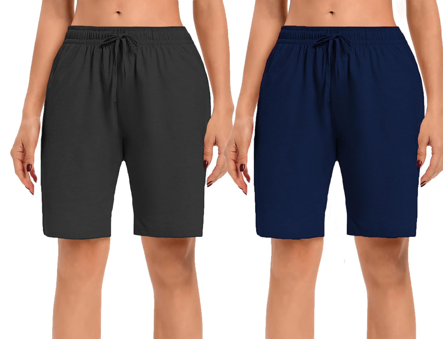 Women's Regular Shorts | Ultra-Soft Fabric | Elastic and Drawstring Waist | Trendy Design for Casual, Lounge, and Everyday Wear Combo of 2 Pack-picture-15