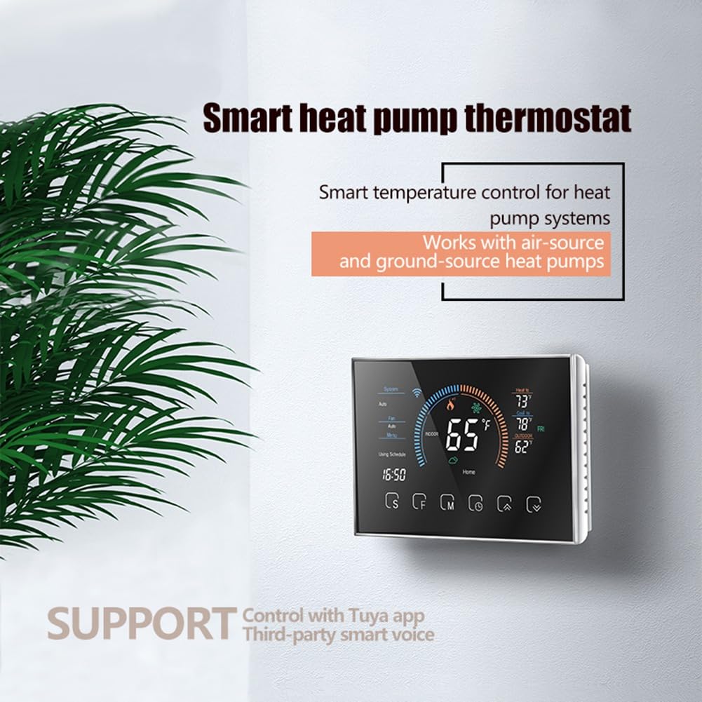 Intelligentes Thermostat für zu Hause, Programmierbarer Digitaler Thermostat, Energiesparend, C-Kabel-Adapter im Lieferumfang Enthalten, DIY-Installation