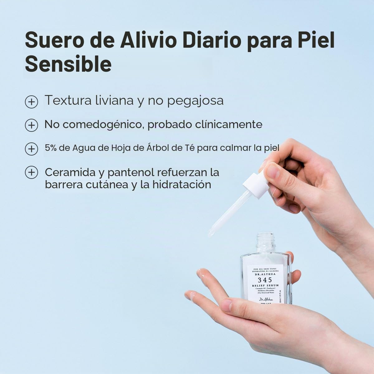Dr.Althea 345 Sérum Calmante | Sérum facial hidratante diario para piel seca e irritada | Ayuda a calmar el enrojecimiento y el cuidado postacné | No comedogénico | Cosmética vegana coreana, 30 ml