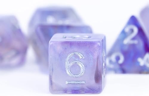 Miniatura 3 de UDIXI Juego de dados poliédricos de 7 dados DND, dados de nebulosa D&D, dados para Calabozos y Dragones, d n d, dados de nebulosa morada