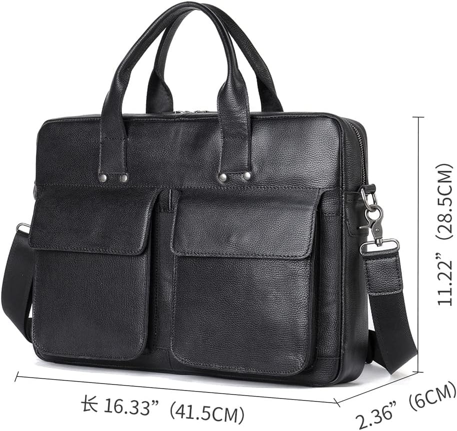 Men Genuine Leather Briefcase Convertible 15.6 Inch Laptop Messenger Bags Handbag Multifunctional Business2