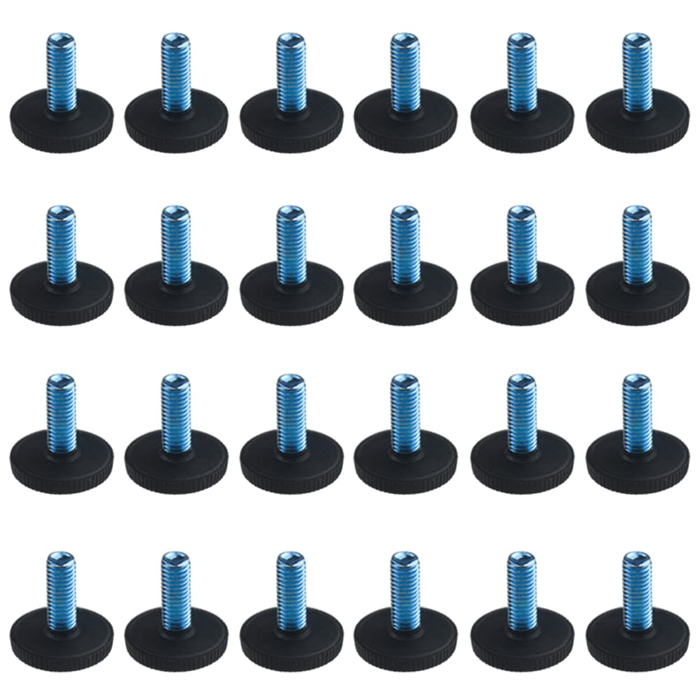 TOVOT 24PCS M8×1.25mm(Pitch) Furniture Leveling Feet Table Feet Screw on Adjustable Furniture Levelers for Chair Cabinet Sofa
