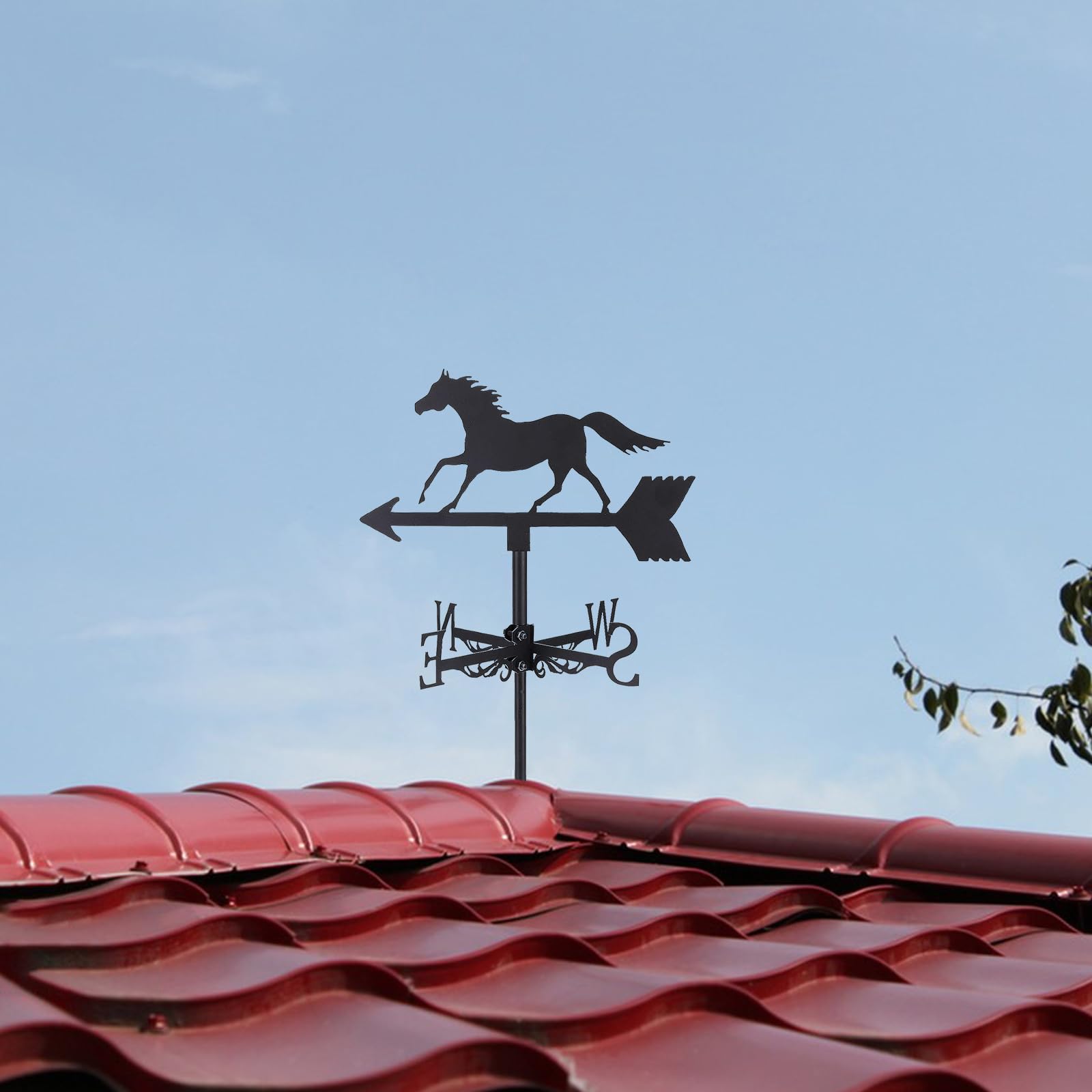 SUPERDANT Wetterhahn Galoppierendes Pferd Windrichtungsanzeiger Personalisierte Wetterfahne Wetterfahnen Aus Metall Für Gartendekoration Bauernhausdach Dekoratives Outdoor Garten Windmesswerkzeug