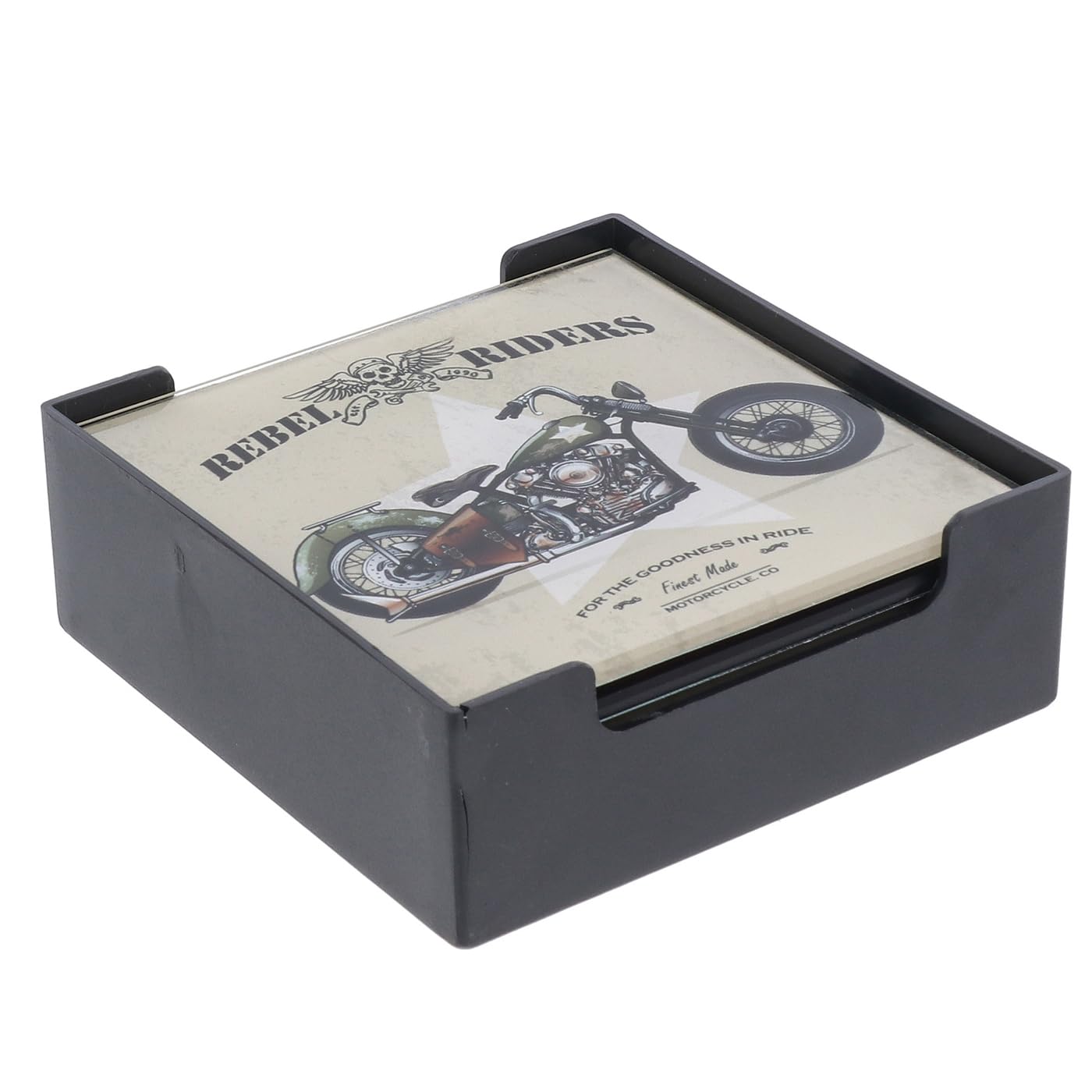 Shudehill Giftware Motorbike Set Of 6 Drinks Coasters - Spirits Whisky, Or Beer Designs - Gifts For Him Ideas (Motorbike)