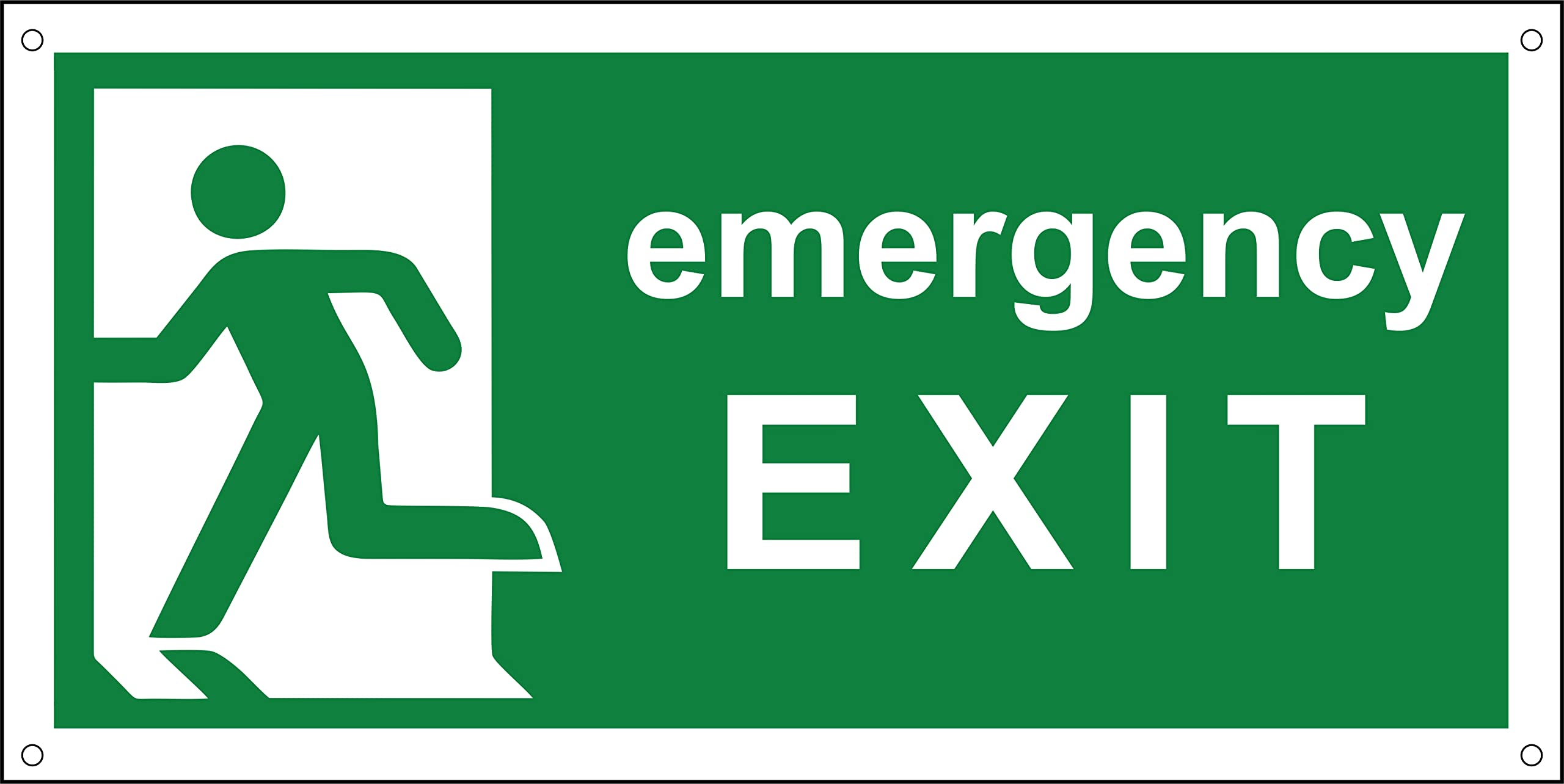 Pubblimania Emergency Exit Cartello in alluminio composito 3 mm di spessore (Cm 29x14,5)(EMERGENCY EXIT)