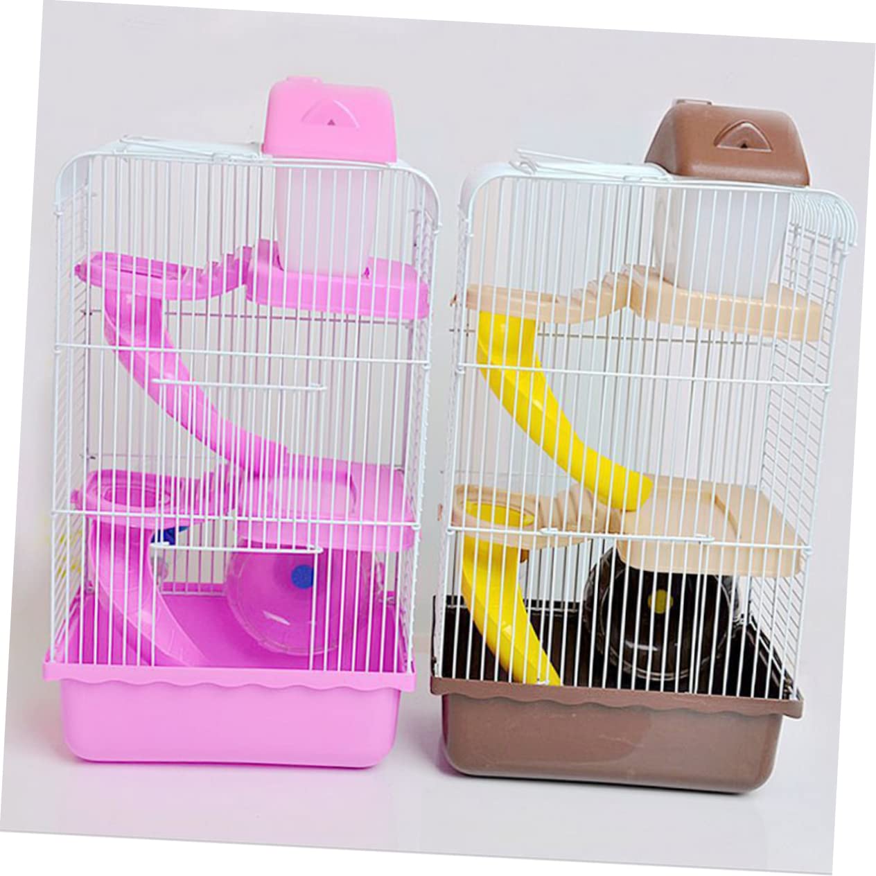 Beavorty Hamsterkäfig Haustierkäfig Chinchillakäfig Haustierhaus Villa-käfig für Kleintiere aus Robustem Langlebigem Kunststoff Gefertigt mit Laufrad und Auslaufsicheren Wassernapf