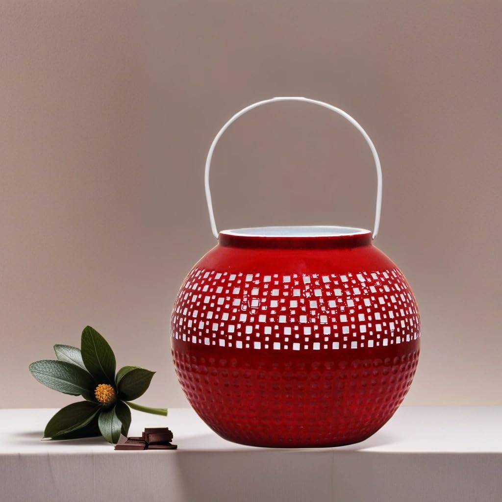 Bamika Rot – Indisches orientalisches Windlicht aus Metall