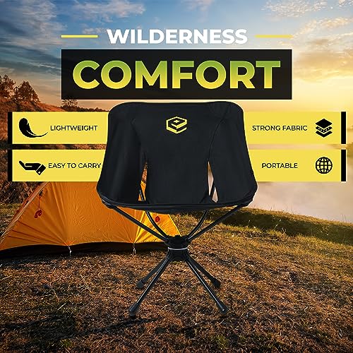 Ecomerr Portable Camping Chair - Bottle Sized Compact Foldable Chair With Carry Bag - Supports 330Lbs - Outdoor Backpacking Chair Ultra Lightweight For Lawn, Hiking, Travel, Beach, Picnic #TOP1