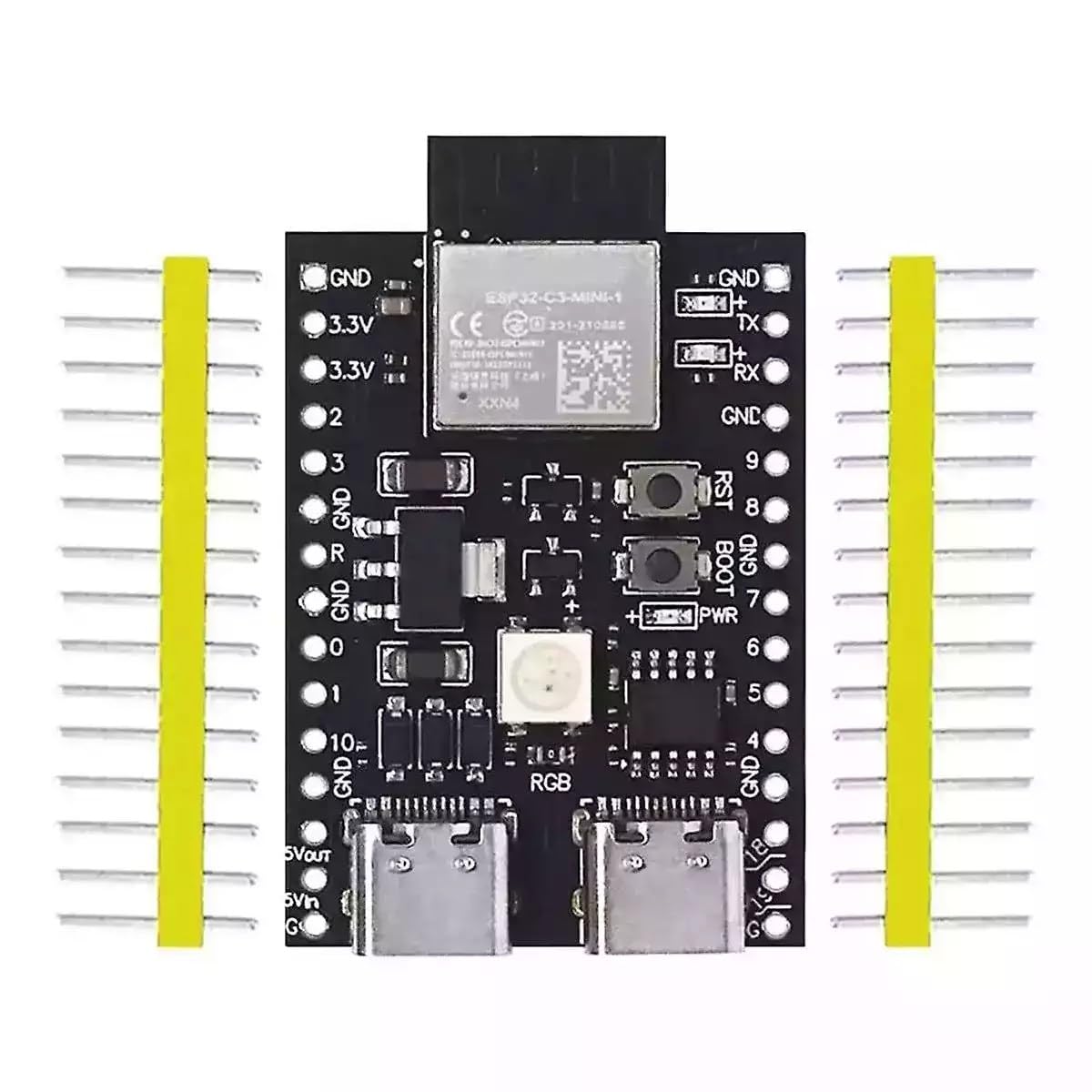 EmbeTronicX ESP32-C3 Development Board Dual Type-C WiFi Bluetooth BLE5.0 DevKitM-1 Core Board ESP32C3 Module - ChipTronicX-image-1