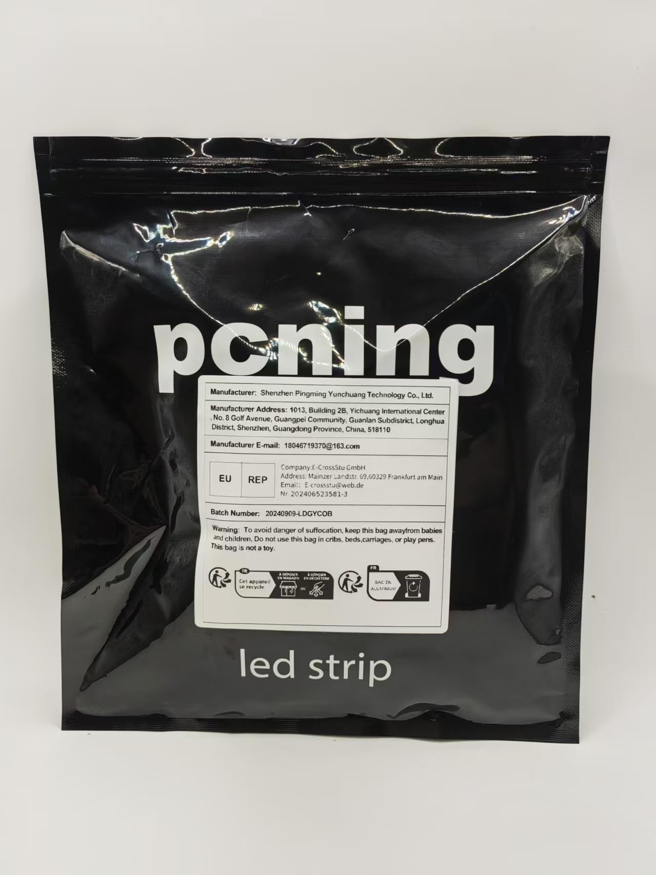 pcning 220V Bandeau COB LED 3M Blanc IP67 Étanche 280 LEDS/M Bande Flexible Ruban Lampe 4000K 3M 220 V (Blanc, 3)
