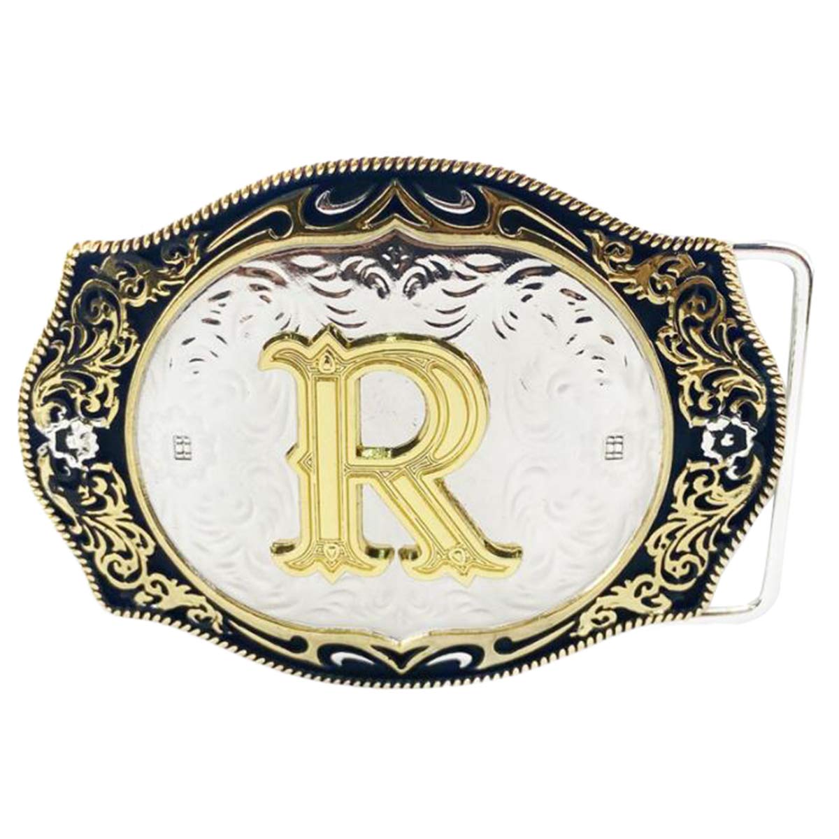 Daisybaby Custom Belt Buckles Western Cowboy Initial Letter Large Belt Buckle for Men Western Belt Accessories R