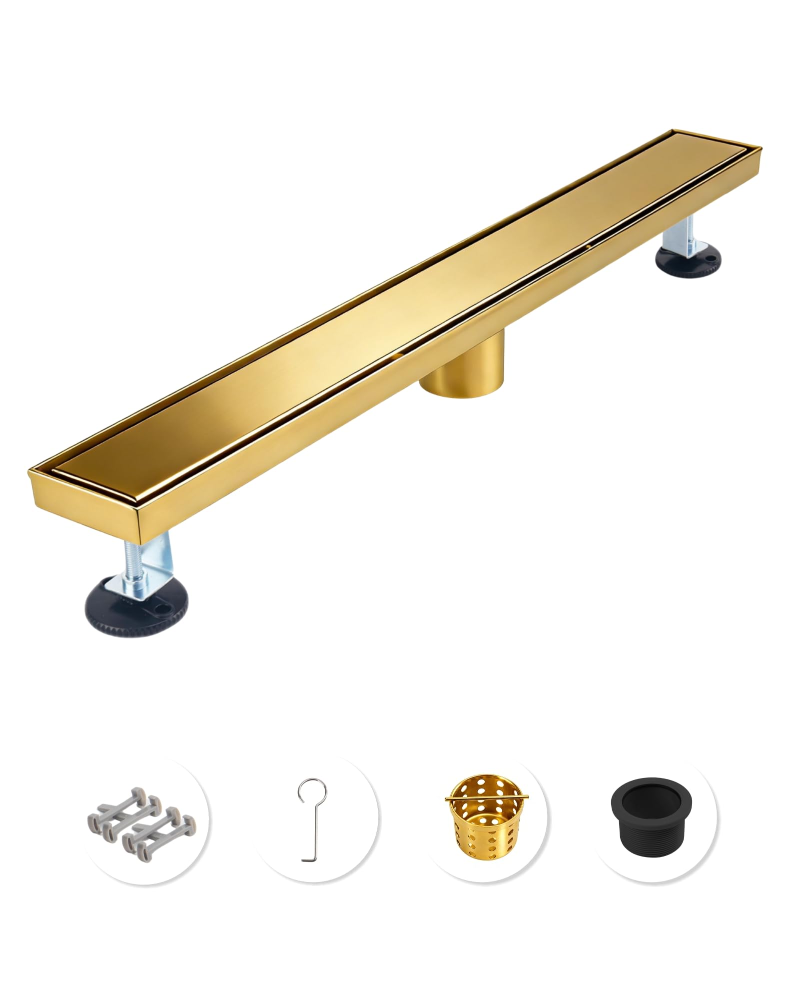 24 Inch Brushed Gold Linear Shower Drain