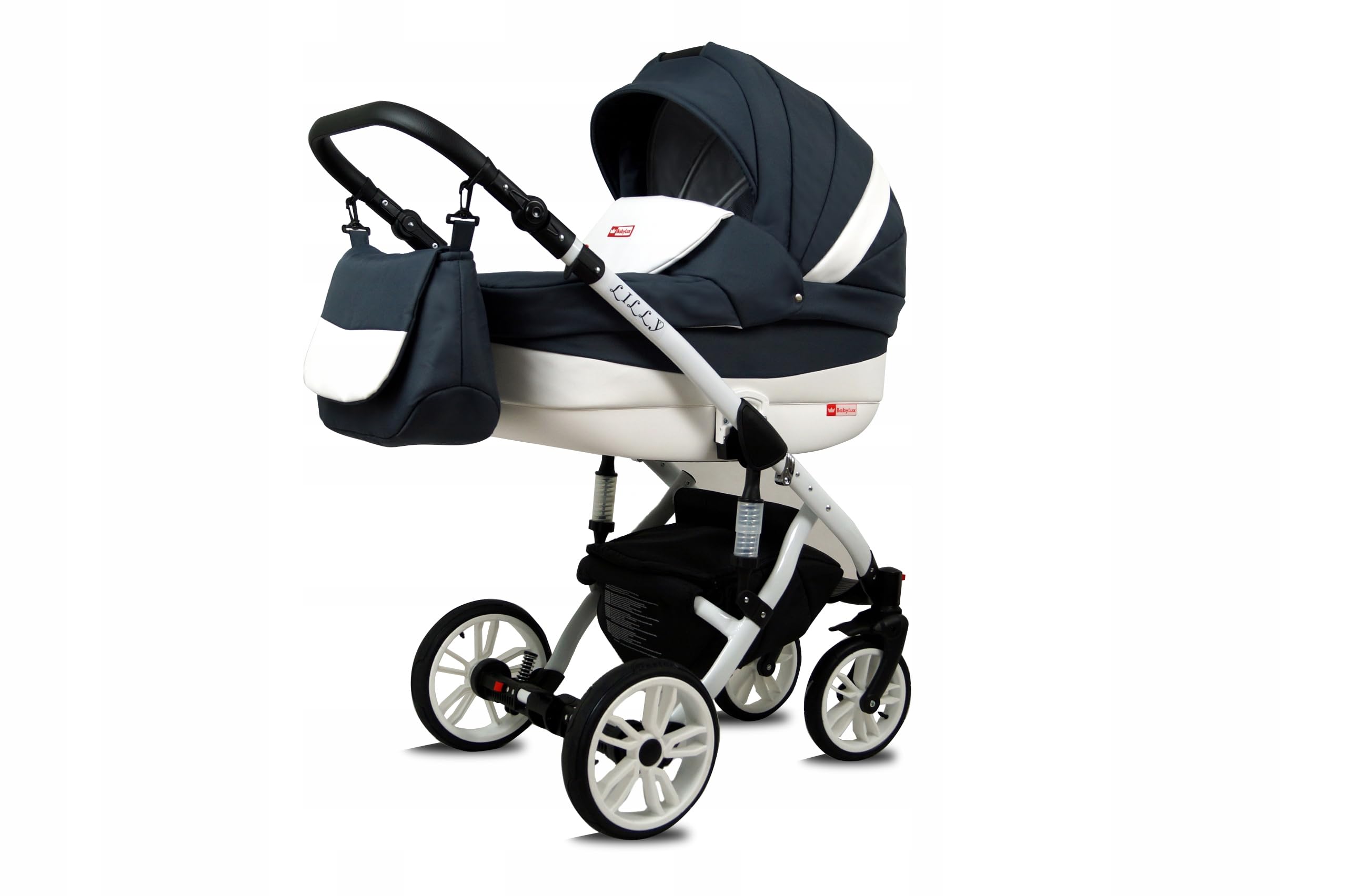 BabyLux® Carrito de Bebé Sistema de Viaje Set 3 en 1 - Lilly - incl. Capazo, Silla de Paseo, Silla Coche - Cochecito - con Bolso cambiador, Cubierta para la lluvia, Mosquitera etc.