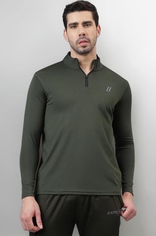 Polyester Full Sleeve Compression High Turtle Neck Sports Jersey T Shirt for Men - Quick Dry Fit Gym Workout Top for Running, Swimming, Training, Cycling, Football, Badminton