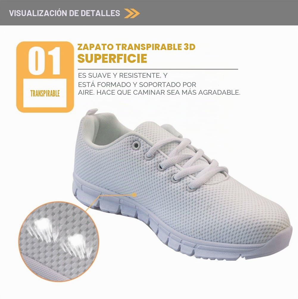 POLERO Nurse - Zapatillas de Mujer para Enfermera, Ligeras, para Correr, Caminar, Malla, Planas, para Tenis, para Mujer, Deportes, Apartamentos, 36-45 EU