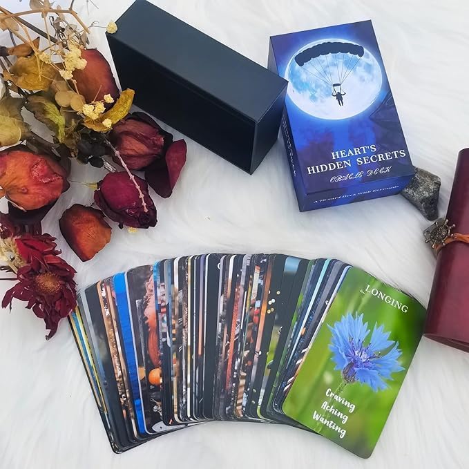 Twin Flame Love Oracle Cards, Hearts Hidden Secrets Oracle Deck, 78 kart tarota dla początkujących, pomaga odkryć, co naprawdę jest w ich przestrzeni serca