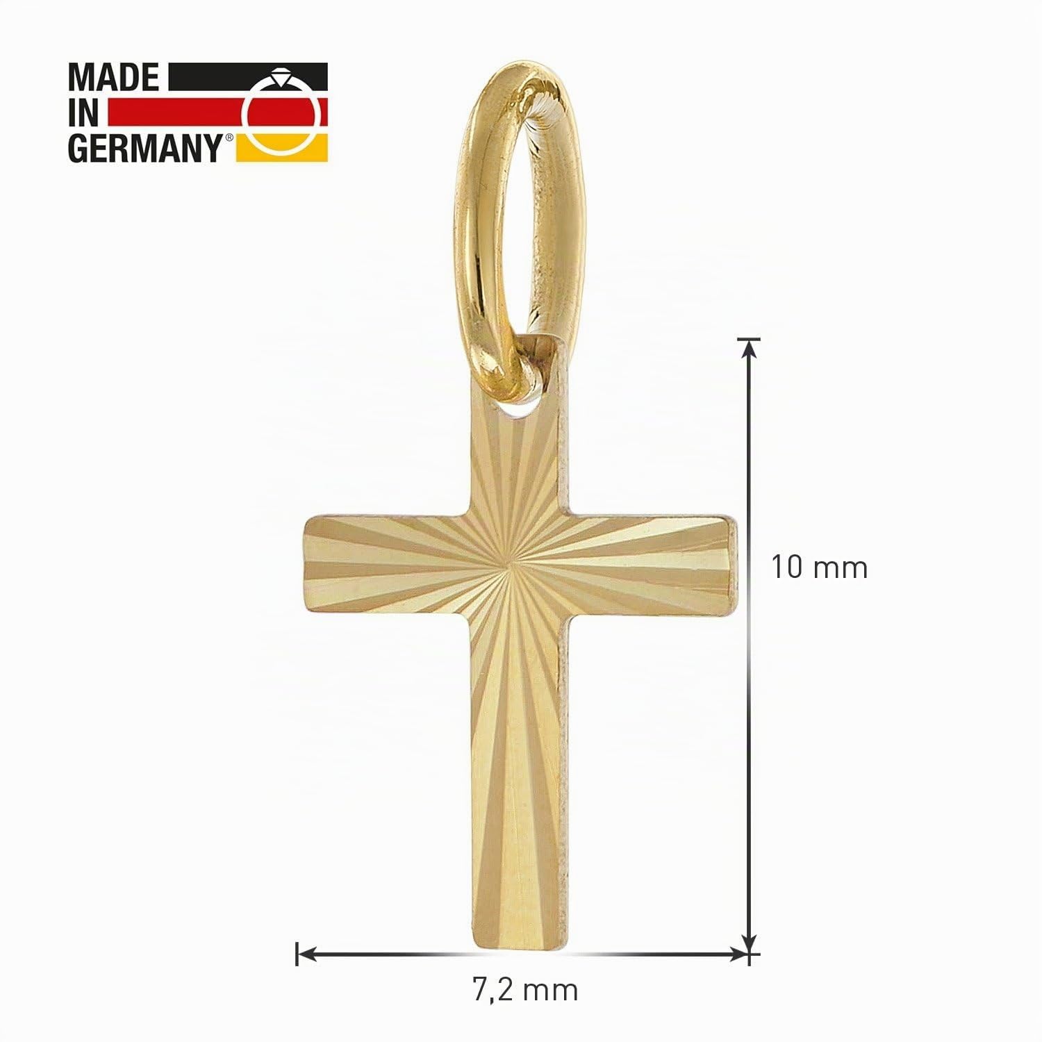 trendor Kreuz-Anhänger 333 Gold Mit Vergoldeter Silberkette für Kinder