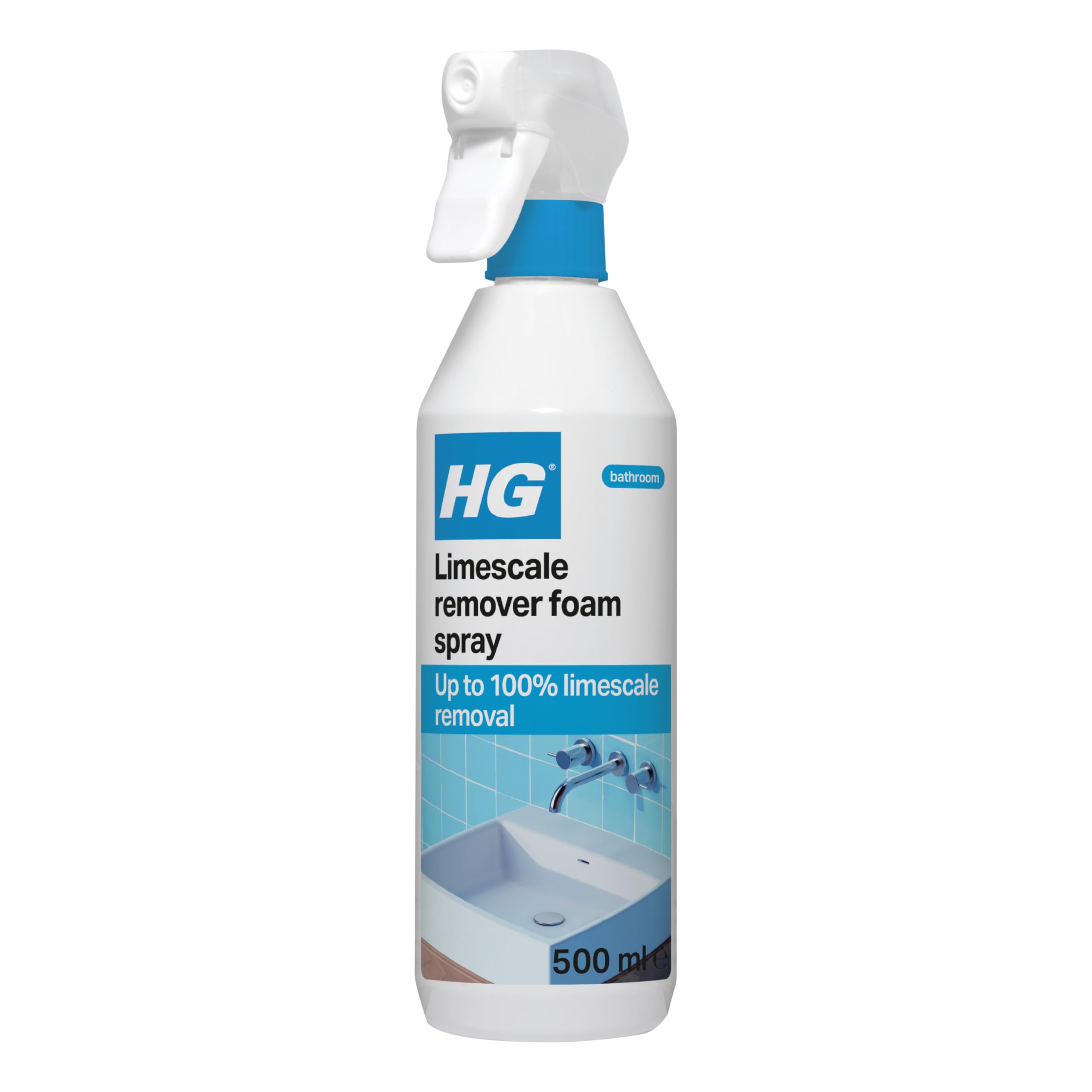 HG Limescale Remover Foam Spray | Removes Scale from Taps & Showers | 500ml