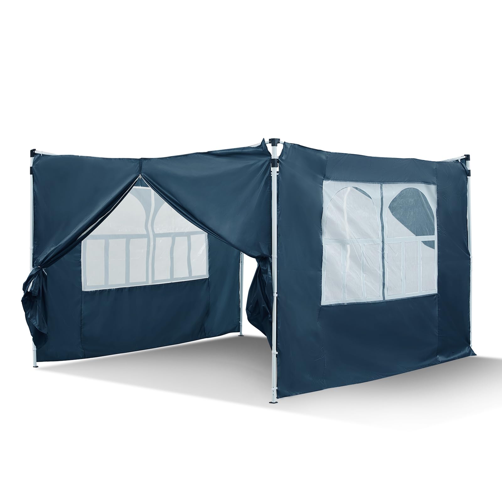 LEMROE Gazebo Side Panels 3x3m Water-Resistant 210D Replacement Sidewall with Zippers and Transparent Windows for Garden Gazebos (Blue-3×3m) — image 1