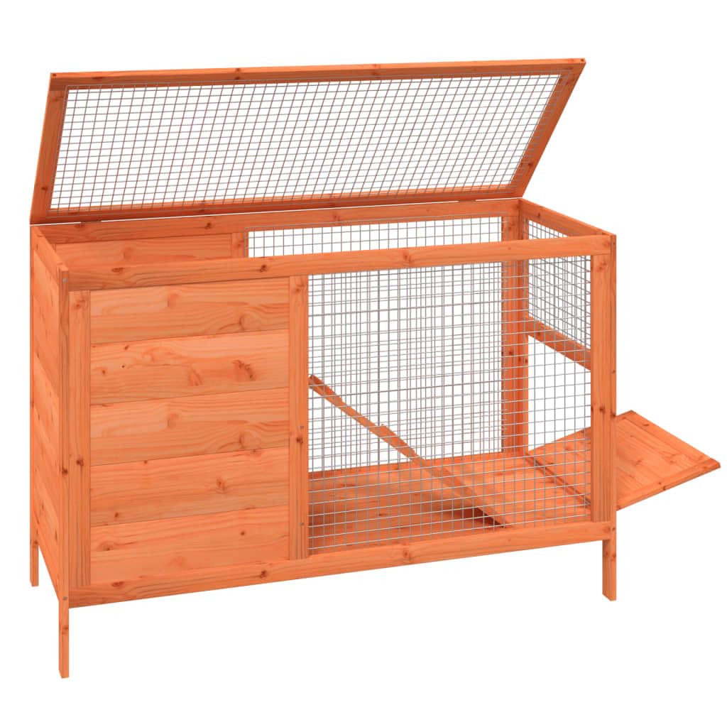 Conejera de Madera Maciza de Pino marrón 103x44x69,5 cm, CIADAZ Jaula Cobaya, Jaulas para Conejos, Jaula Hamster, Casa Conejo, Casita Conejo, Nido Conejo