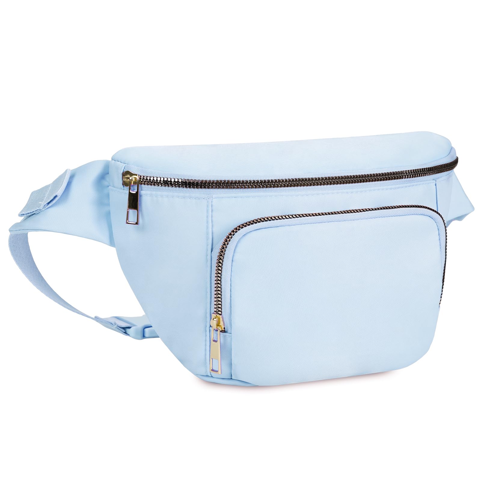 sportsnew Fanny Packs for Women,Large Waist Pack with Extra Extension Belt,Fashion Crossbody Belt Bags for Travel Walking Running Hiking, Light Blue,