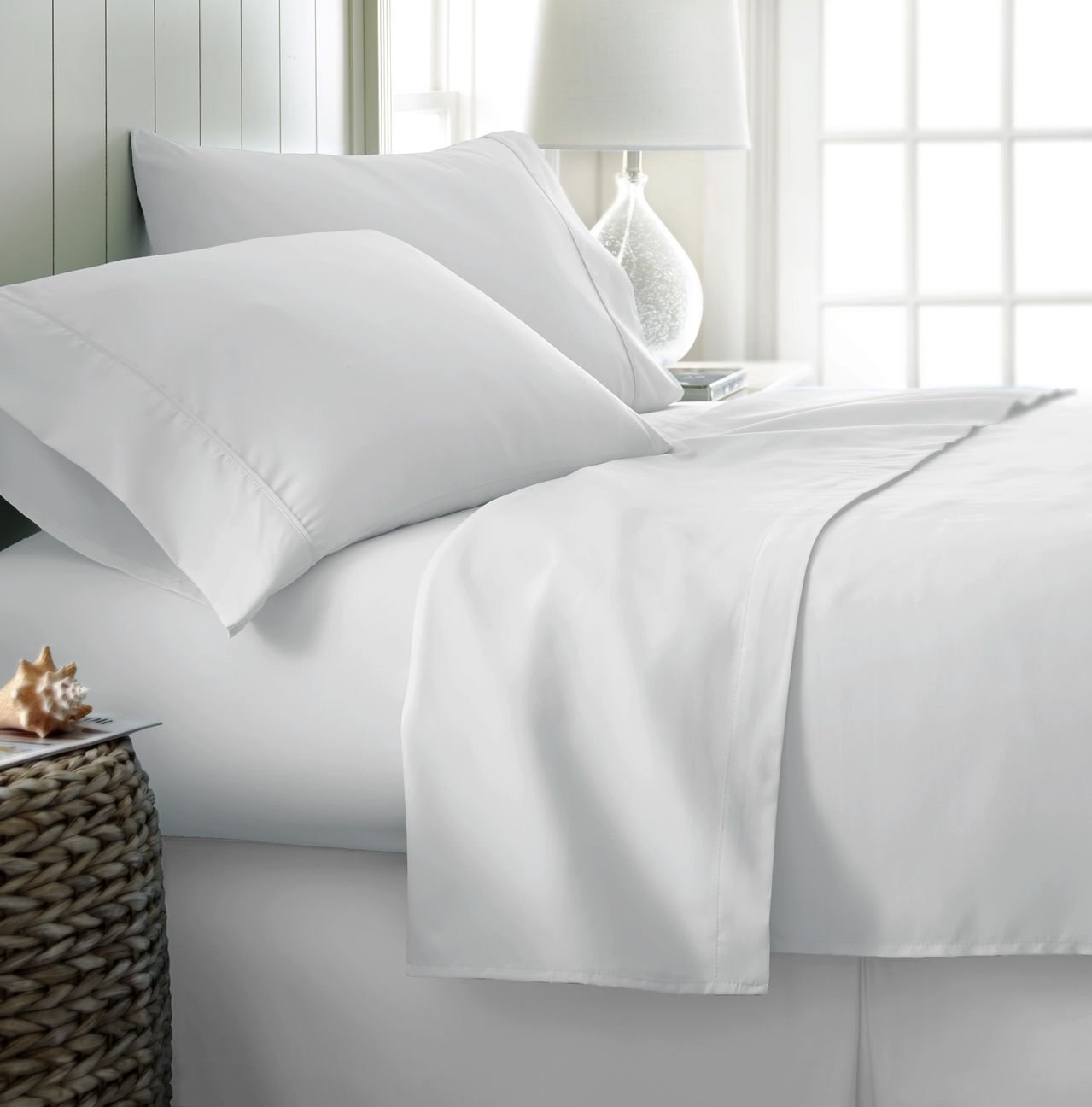 Simply Soft Ultra Soft 4 Piece Bed Sheet Set, King, White
