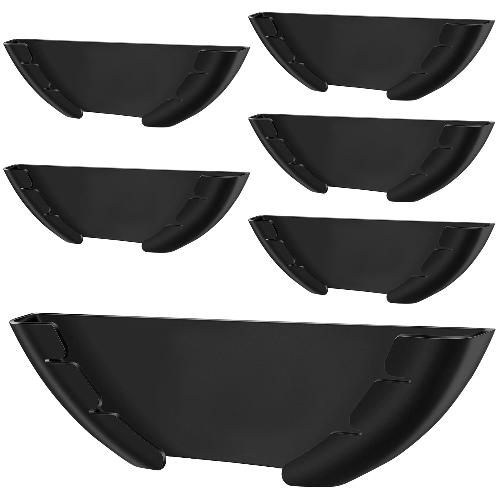 6 tapas de pared para ollas, soporte autoadhesivo para tapa de cocina para puerta de armario, se adapta a ollas y sartenes de 6 a 13 pulgadas, solución de almacenamiento que ahorra espacio (negro)