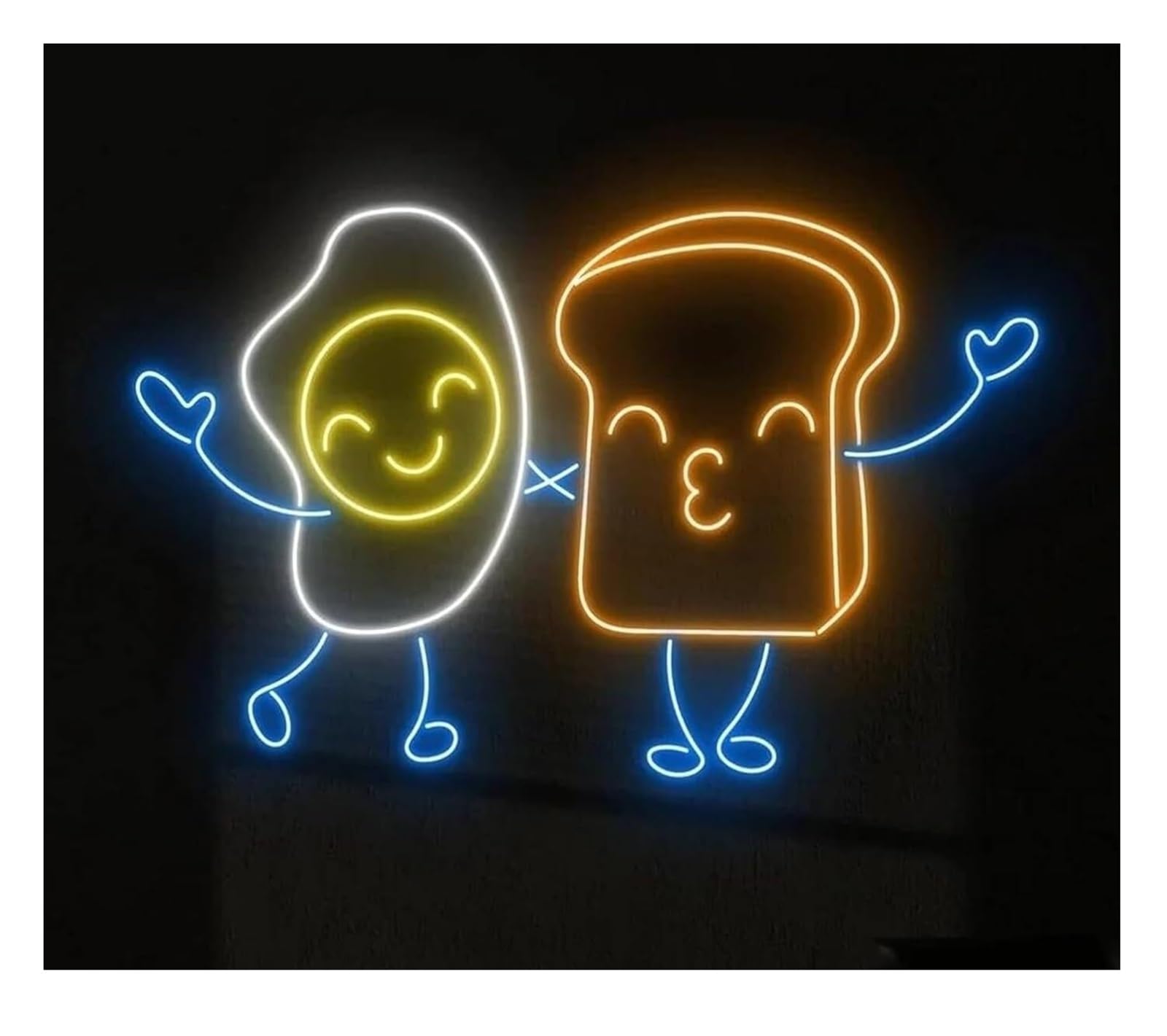 Aextroi neon Lights Sign Soothing Ambiance Egg with Sandwich Neon Sign Light, Wall Decor for Shop, Restaurant