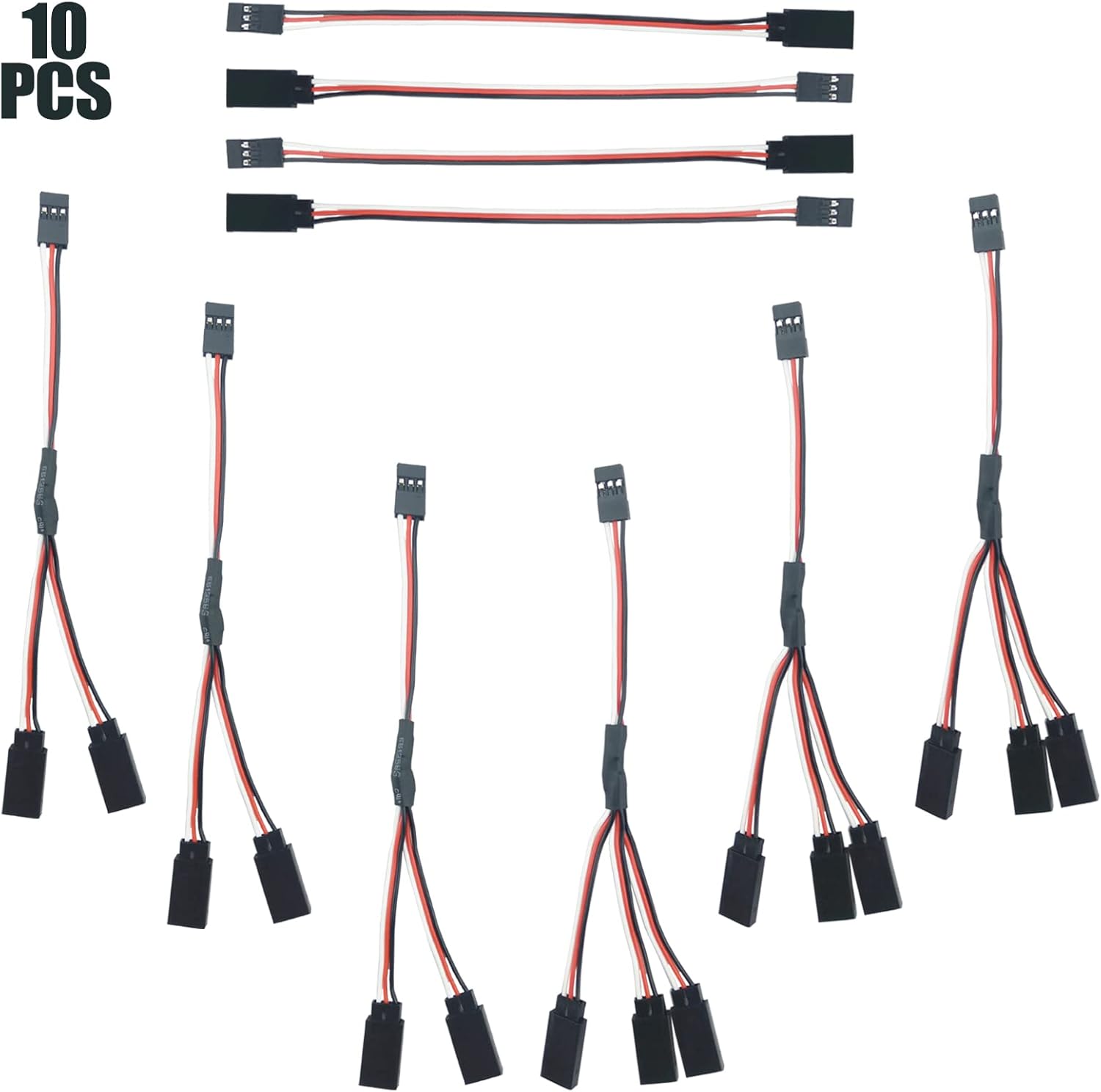 10PCS RC Servo Extension Cable, Servo Y Harness Splitter 3