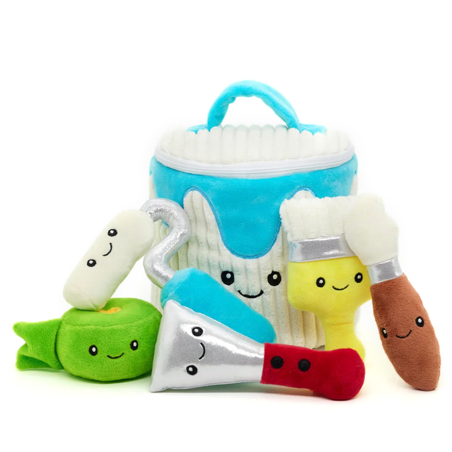 Snuggz Kids Decorator Tool Plush Playset - Soft Toys Interactive Toy Set for Toddlers with Pretend Play Paint Kit and Cute Accessories, Cuddly Plush Gift Idea for Children