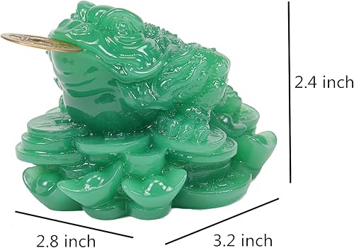 Miniatura 2 de Estatua de rana del dinero, esculturas de sapo de tres patas, Fengshui para decoración del hogar, accesorios de estatua de mesa