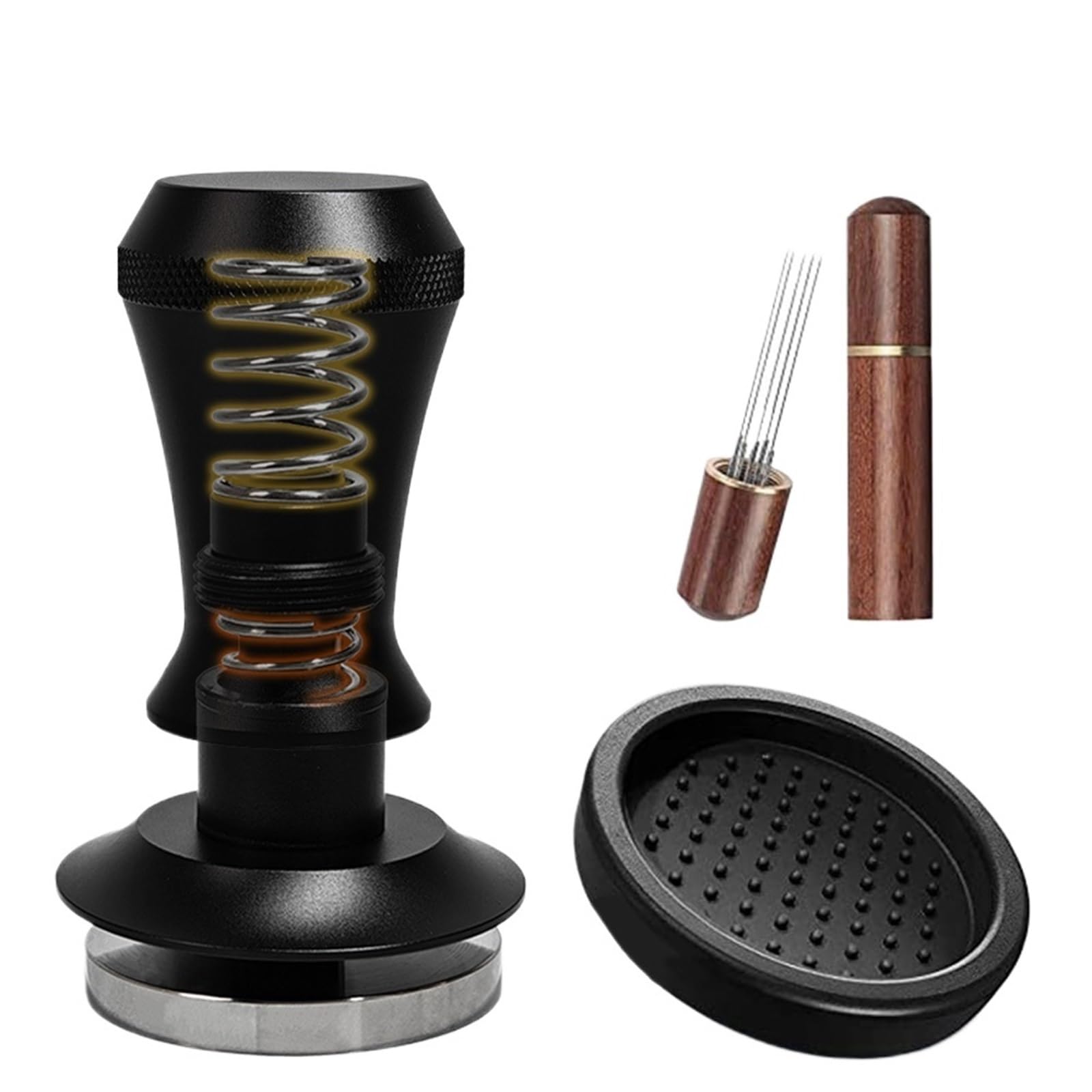 Agitador De Café De Doble Resorte, Juego De Tapete De Herramientas, Accesorio De Presión Constante De 51mm/53mm/54mm/58mm, 30 Libras(58mm,Tamper Set-A)