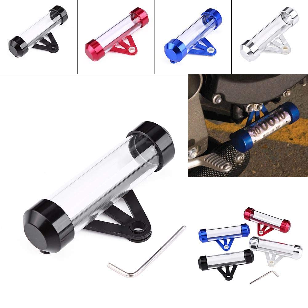 Tubo de impuestos de Motocicleta, Tubo de Disco de impuestos de Motocicleta Impermeable Universal Tubo de Disco de impuestos Seguro de Motocicleta Marco de Soporte cilíndrico(Rojo)