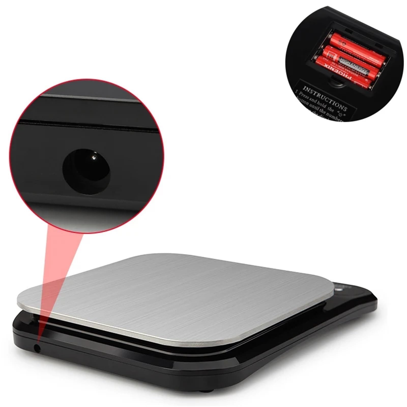 Báscula de cocina, Báscula De Cocina Digital 3/5/10 Kg, Acero Inoxidable, Portátil, For Alimentos, Con Pantalla LED, Electrónica, For Joyería Y Repostería,para hornear, café, joyería(3kg 0.1g)