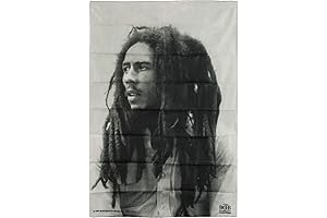 Bob Marley Tapestry: Iconic Black and White Portrait