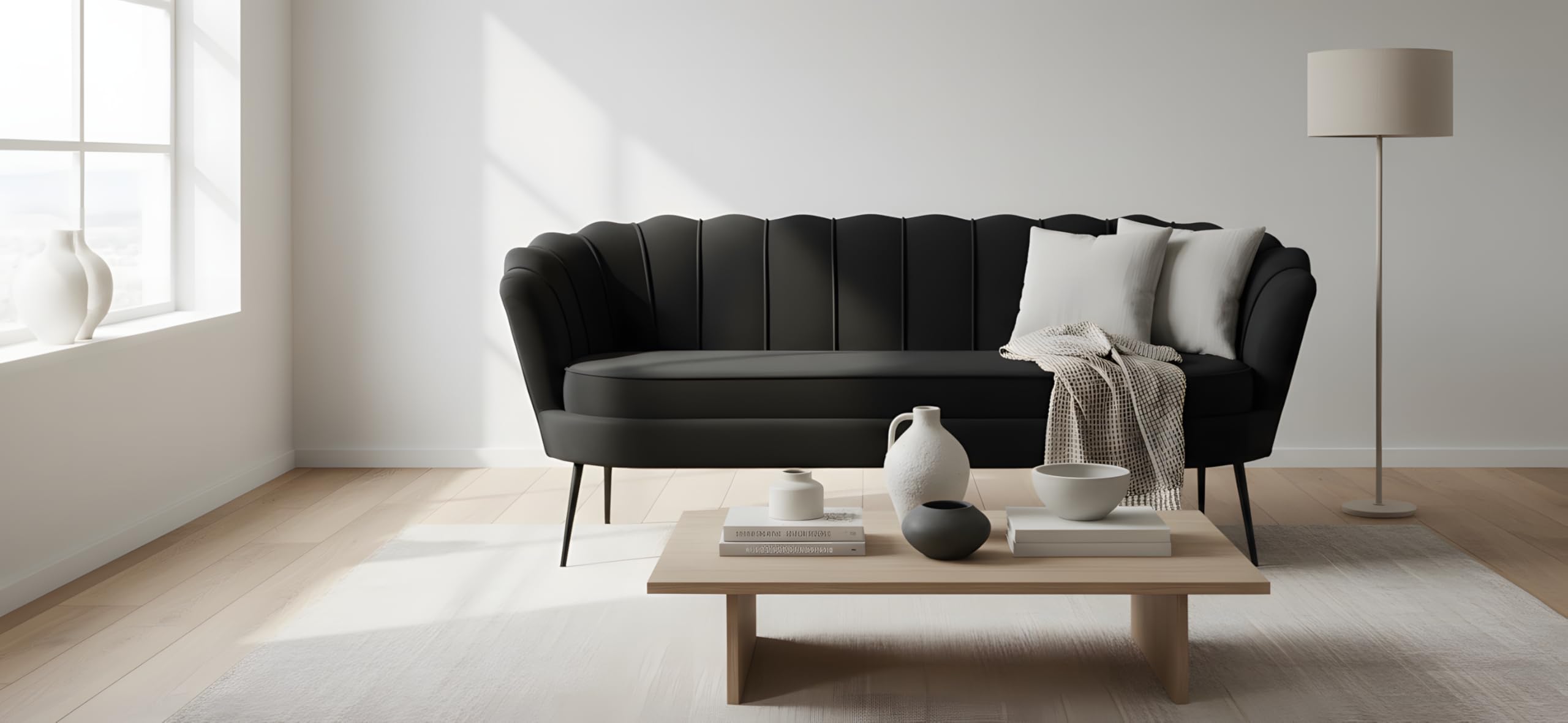 Couch 3 Sitzer - Sofa Nice 3 Personen Velours Schwarz 181x79x78 cm 3er Polstersofa Dreisitzer Wohnzimmersofa modern skandinavisch Stoffsofa Loungesofa Wohnzimmermöbel Sitzcouch Sitzmöbel