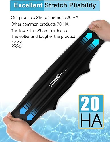 Miniatura 4 de SERENDIPA Gorro de natación extra grande para trenzas y rastas, gorra de natación impermeable de silicona para mujeres para cabello largo